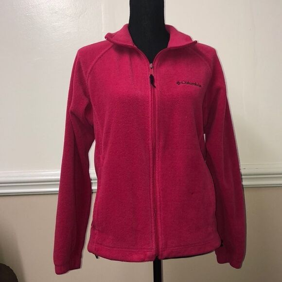 Columbia Fleece Pink Jacket- Medium - Picture 1 of 4